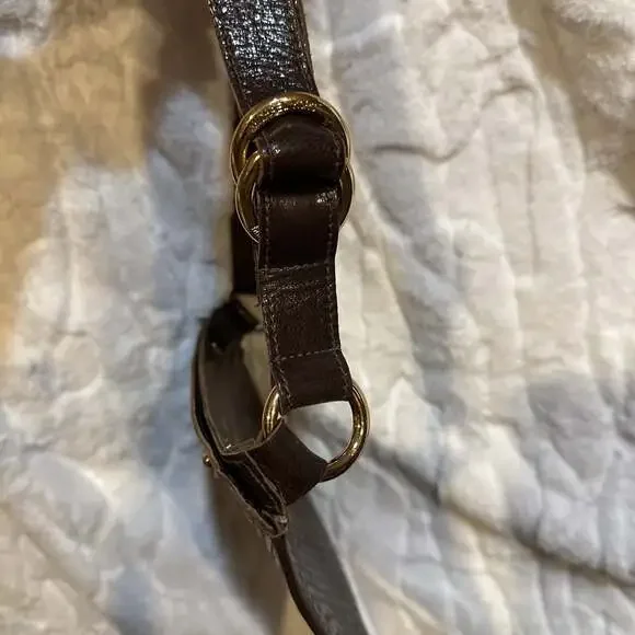 Michael Kors Dark Brown Woven Leather Shoulder Bag - Picture 3 of 11